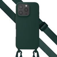 Selencia Coque silicone avec cordon amovible iPhone 16 Pro - Vert foncé