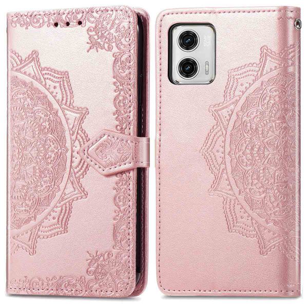 imoshion Etui de téléphone portefeuille Mandala Motorola Moto G73 - Rose Dorée