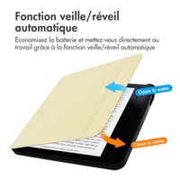 imoshion Étui de liseuse portefeuille Canvas Sleepcover avec support Kobo Libra 2 / Tolino Vision 6 - Glitter Dorée