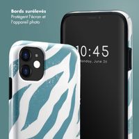 Selencia Coque arrière Vivid Apple iPhone 11 - Colorful Zebra Pine Blue