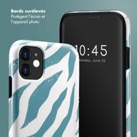 Selencia Coque arrière Vivid Tough iPhone 11 - Colorful Zebra Pine Blue