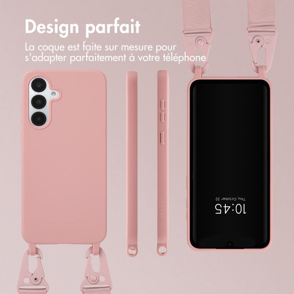 Selencia Coque silicone avec cordon amovible Samsung Galaxy A36 - Sand Pink