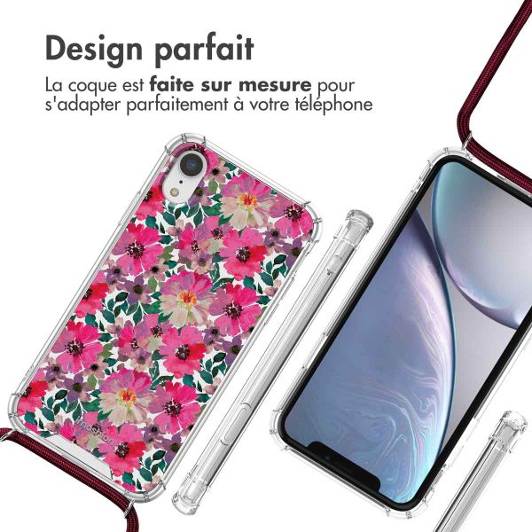imoshion Coque Design avec cordon Apple iPhone Xr - Flower Water