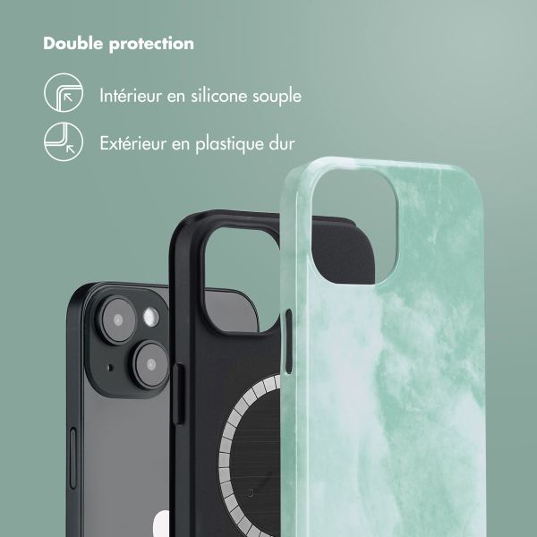 Selencia Coque arrière Vivid avec MagSafe Apple iPhone 14 - Marble Grayed Jade
