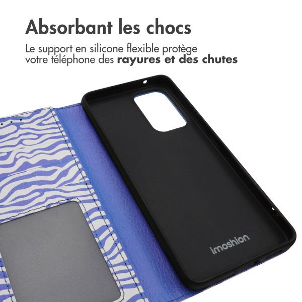 imoshion ﻿Étui de téléphone portefeuille Design Samsung Galaxy A53 - White Blue Stripes