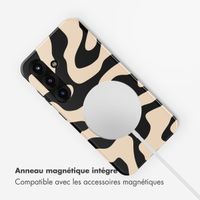 Selencia Coque arrière Vivid avec MagSafe Samsung Galaxy S25 - Art Wave Black