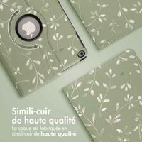 imoshion Coque tablette Design rotatif à 360° Apple iPad 6 (2018) 9.7 pouces / iPad 5 (2017) 9.7 pouces - Green Flowers