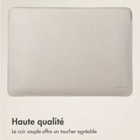 Accezz Leather Pochette ordinateur le Apple MacBook 13 pouces - Beige