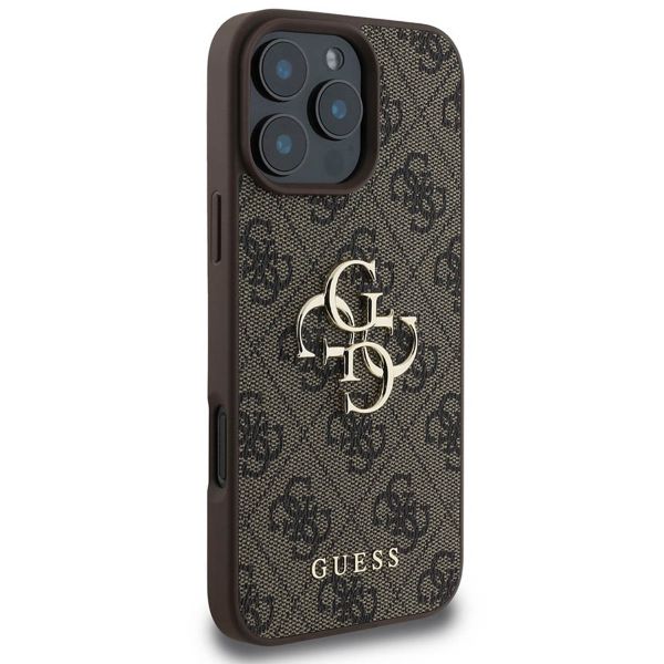 Guess Coque 4G Metal Logo Backcover Apple iPhone 16 Pro - Marron