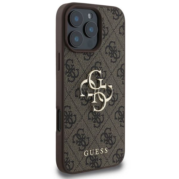 Guess Coque 4G Metal Logo iPhone 16 Pro - Brun