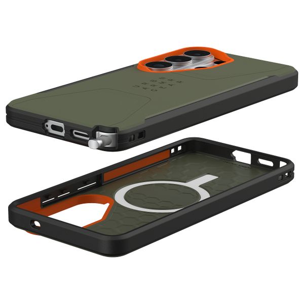UAG Coque Civilian MagSafe Samsung Galaxy S26 Ultra - Olive Drab / Orange