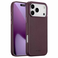 Accezz Coque arrière en cuir avec MagSafe Apple iPhone 17 Pro Max - Heath Purple