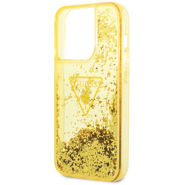 Guess Coque Liquid Glitter Apple iPhone 14 Pro - Jaune