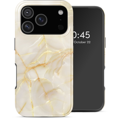 Selencia Coque arrière Vivid avec MagSafe Apple iPhone 17 Pro - Golden Beige Marble