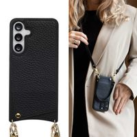 Selencia Coque de télephone Nova avec cordon et porte-cartes Samsung Galaxy S25 FE - Noir