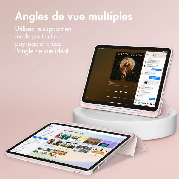 Accezz Coque tablette portefeuille Smart Silicone Apple iPad Air 13 pouces (2025) M3 / (2024) M2 - Rose