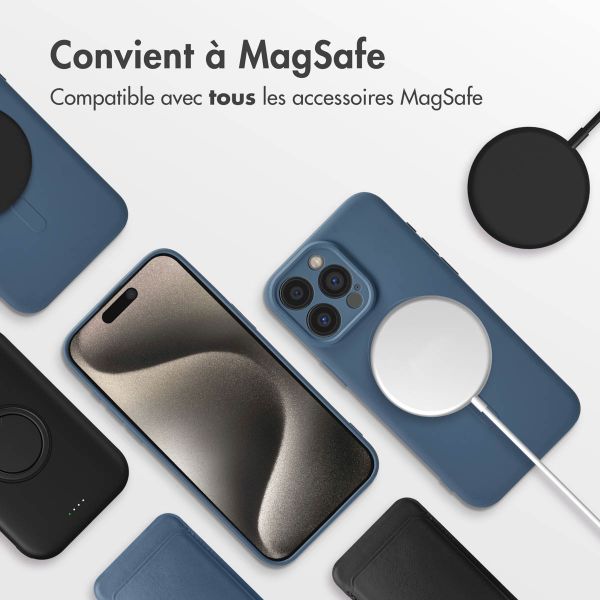 imoshion Coque Couleur avec MagSafe Apple iPhone 15 Pro Max - Bleu foncé