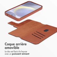Accezz Étui de télephone portefeuille en cuir 2-en-1 avec MagSafe Samsung Galaxy S24 Plus - Sienna Brown