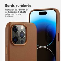 Accezz Coque arrière en cuir avec MagSafe Apple iPhone 14 Pro - Sienna Brown