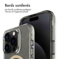 imoshion Coque arrière transparente Pailletée avec MagSafe Apple iPhone 15 Pro Max - Doré