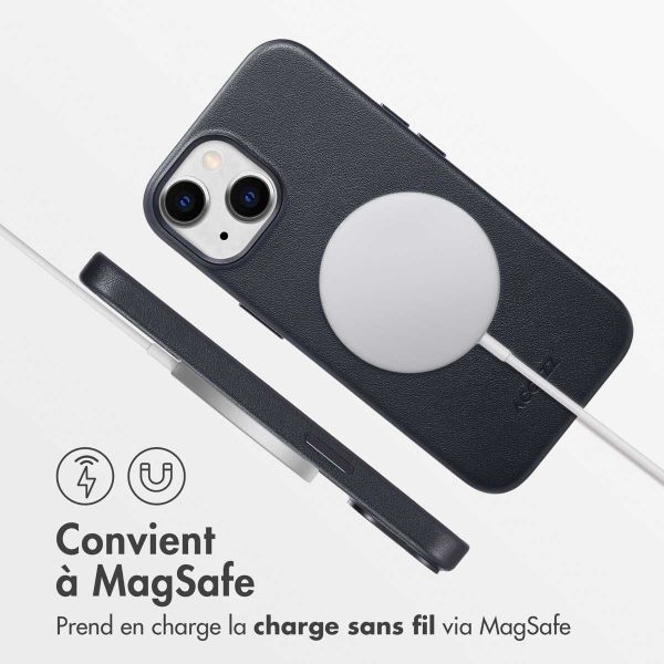 Accezz Coque arrière en cuir avec MagSafe Apple iPhone 15 - Onyx Black