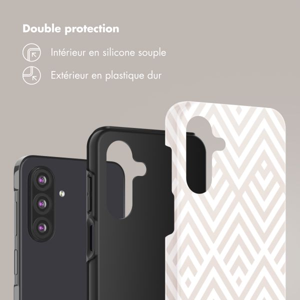 Selencia Coque arrière Vivid Samsung Galaxy A26 - Beige Zigzag