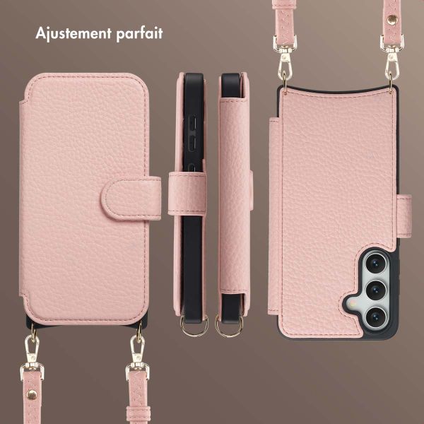 Selencia Étui Riva avec MagSafe et cordon de téléphone Samsung Galaxy S24 / S25 - Old Pink
