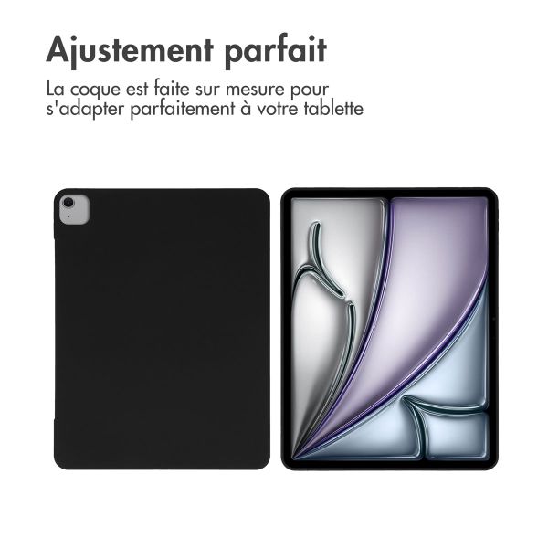 Accezz Coque Liquid Silicone avec porte-stylet iPad Air 13 pouces (2025) M3 / (2024) M2 - Noir