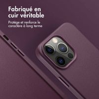 Accezz Coque arrière en cuir avec MagSafe iPhone 13 Pro - Heath Purple