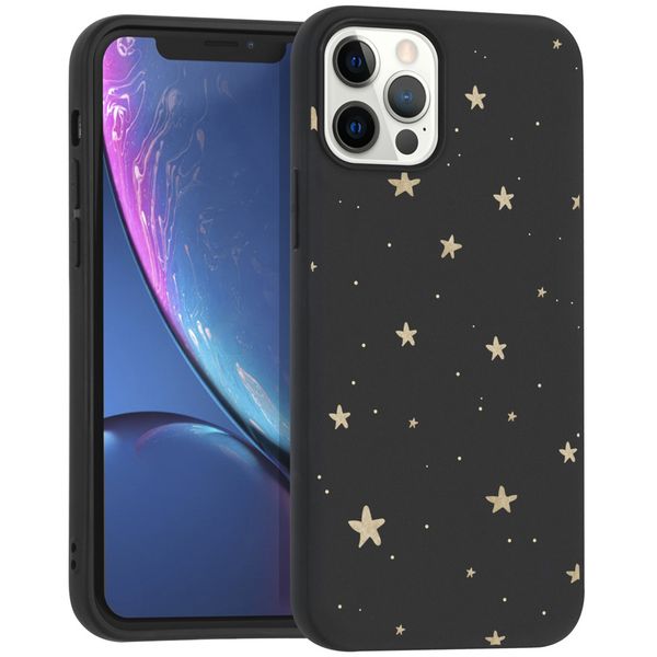 imoshion Coque Design iPhone 12 (Pro) - Etoiles / Noir