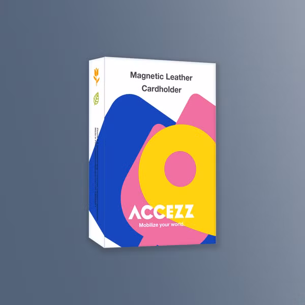 Accezz Portefeuille en cuir magnétique avec support - Compatible avec Apple Find My - Nightfall Blue