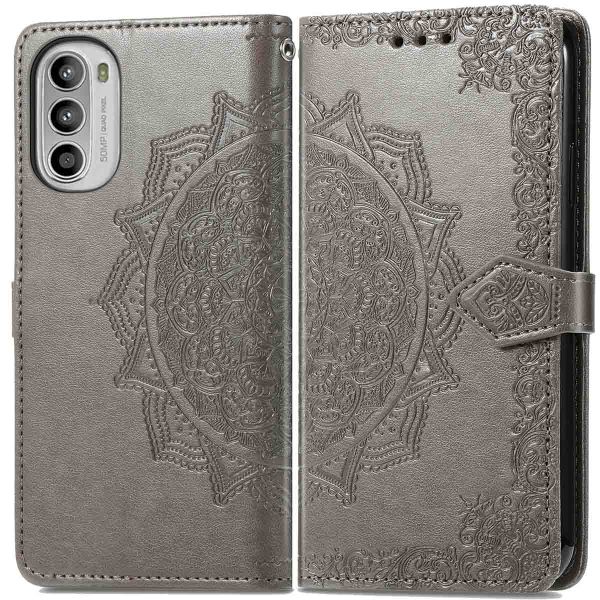 imoshion Etui de téléphone portefeuille Mandala Motorola Moto G52 / G82 - Gris