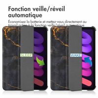 imoshion Coque tablette Design Trifold Apple iPad Mini 7 (2024) / iPad Mini 6 (2021) - Black Marble