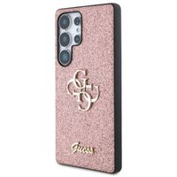 Guess Coque 4G Metal Logo Glitter Samsung Galaxy S25 Ultra - Rose
