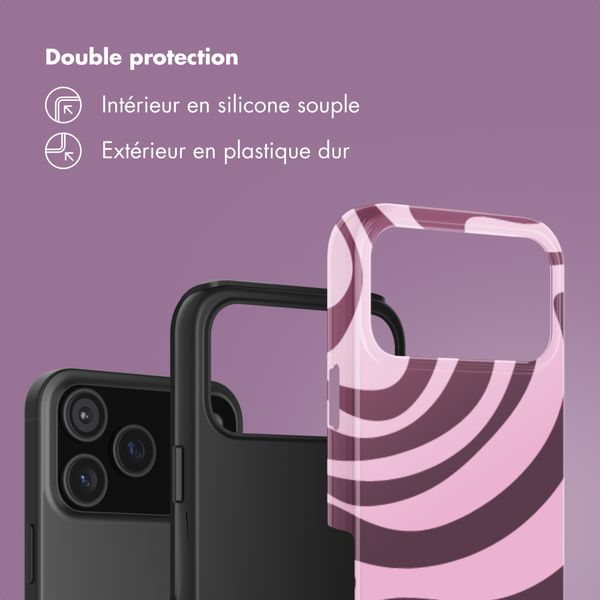 Selencia Coque arrière Vivid Apple iPhone 17 Pro - Wavy Swirl Pink Plum