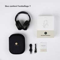 Selencia Casque sans fil Urban Play - Réduction active du bruit (ANC) - Avec étui de rangement - Midnight Black