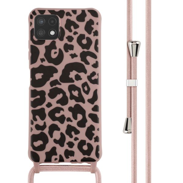 imoshion Coque design en silicone avec cordon Samsung Galaxy A22 (5G) - Animal Pink