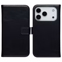 Selencia Étui portefeuille en cuir véritable Apple iPhone 17 Pro Max - Noir
