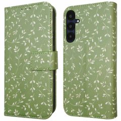 imoshion Étui de télephone portefeuille Design Samsung Galaxy A55 - Green Flowers