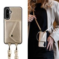 Selencia Coque à cordon avec porte-cartes enveloppe Sera Samsung Galaxy A36 / A56 - Champagne