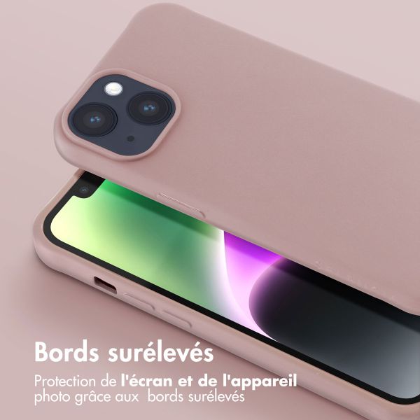 Selencia Coque silicone avec cordon amovible iPhone 14 - Sand Pink