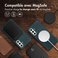Accezz Coque MagSafe en cuir vintage Samsung Galaxy A56 - Smokey Green