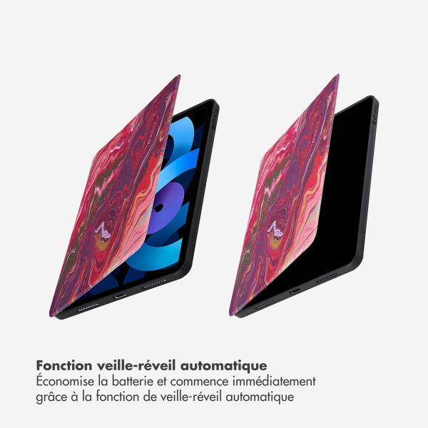 Selencia Coque tablette Vivid Apple iPad Air 11 pouces (2025) M3 / (2024) M2 / Air 5 (2022) / Air 4 (2020) - Marble Plum