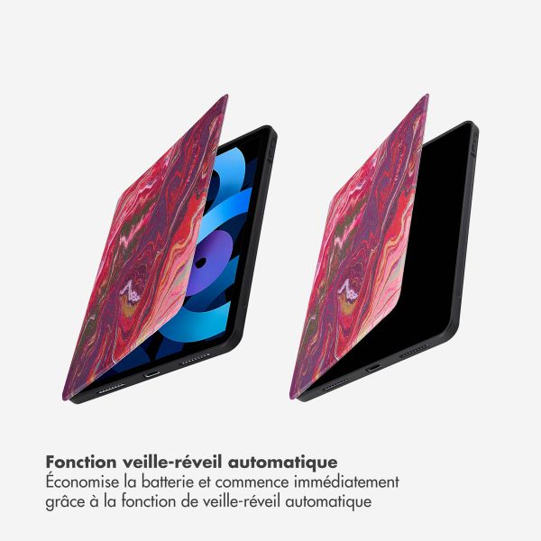 Selencia Coque tablette Vivid iPad Air 11 pouces (2024) M2 / Air 5 (2022) / Air 4 (2020) - Marble Plum