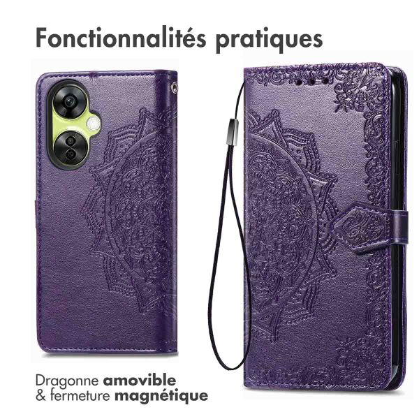 imoshion Etui de téléphone portefeuille Mandala OnePlus Nord CE 3 / CE 3 Lite - Violet