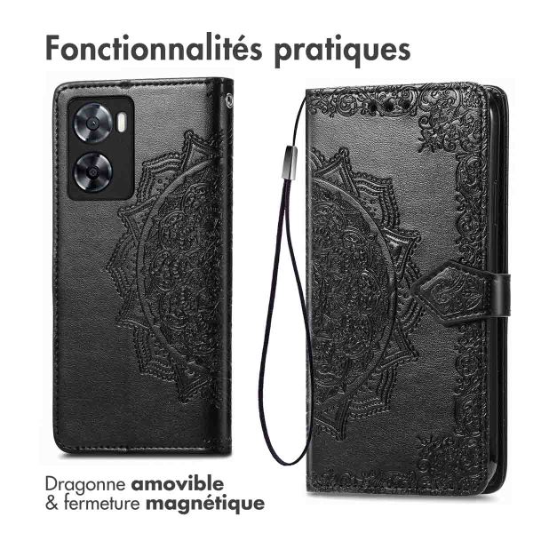 imoshion Etui de téléphone portefeuille Mandala Oppo A57(s) - Noir