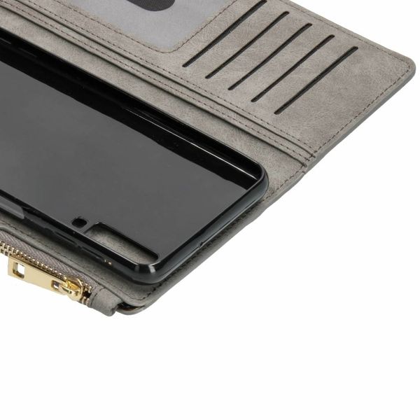 Porte-monnaie de luxe Samsung Galaxy A7 (2018) - Gris