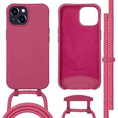imoshion Coque arrière Color avec cordon amovible et MagSafe Apple iPhone 15 - Raspberry
