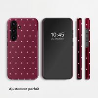 Selencia Coque arrière Vivid Samsung Galaxy S25 - Happy Dots Burgundy