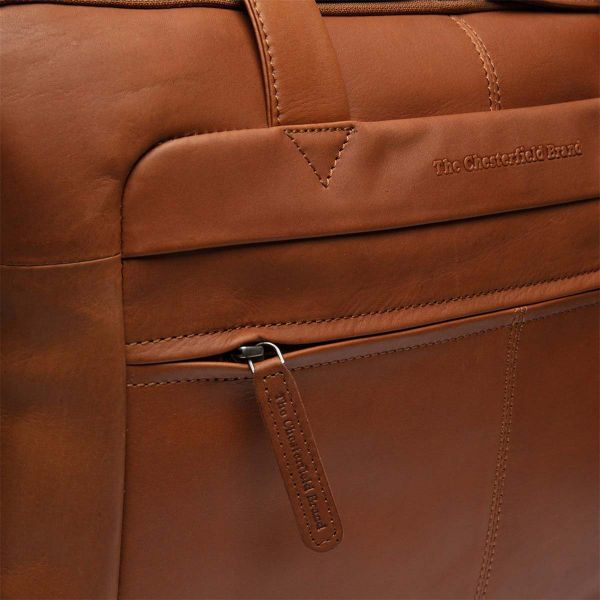 The Chesterfield Brand Sac ordinateur 17 pouces Ryan - Cuir véritable - Cognac